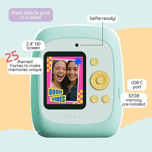 kiimento Ink-Free Instant Print Camera P2 Mint + Two 120-Prink Pack thumbnail 6