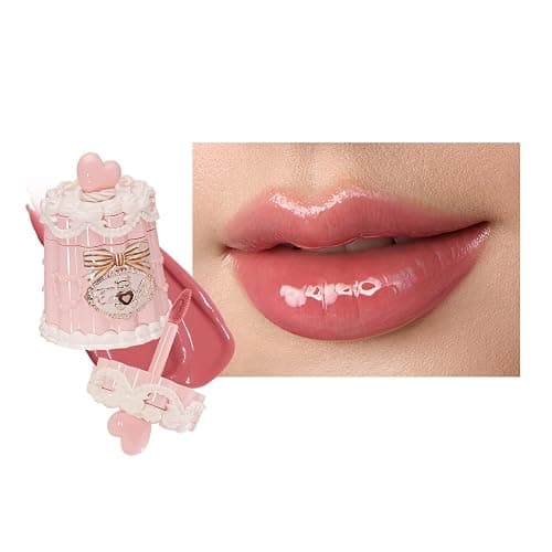 Flower Knows The Sweetie Bear Coating Lip Jelly,Soft Moisturizing Tinted Lip Gloss with Botanicals,Lightweight Non-Sticky Pink Lips Plumper,Cruelty-Free,0.18 oz(JE05 Tiered Dress) - Image 1