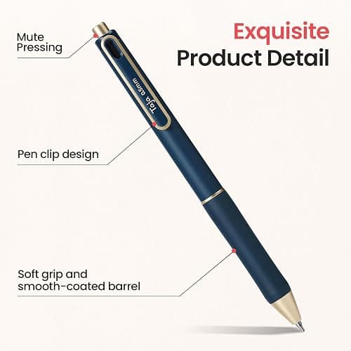 Gel Pens, 6 Pcs Quick Dry Blcak Gel Ink Pens, 0.5mm Fine Point Smooth Writing Pens for Journaling and Note Taking, Cute Aesthetic Pens for Women & Men-Sand Gold - Sand Gold thumbnail 2