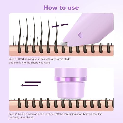 CheckSimple 2025 New Bikini Trimmer for Women,Dermave Bikini Shaver,2-in-1 Electric Razors for Women(Purple) thumbnail 2