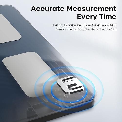 GE Smart Scale for Body Weight, BMI, Fat, Muscle Mass, Digital Bathroom Scales 500lbs Bluetooth 11.8" Large Platform Weighing Machine Health Monitor with App, Dark Blue thumbnail 6