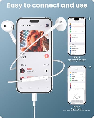 2 Pack Wired Earphones for i-Phone,HiFi Stereo Sound in-Ear H-eadphones with Built-in Mic & Volume Control Compatible with i-Phone 14/14 Plus/14 Pro/14 Pro Max/13/12/11/XR/XS/X/8/7 & More i-OS Devices thumbnail 6