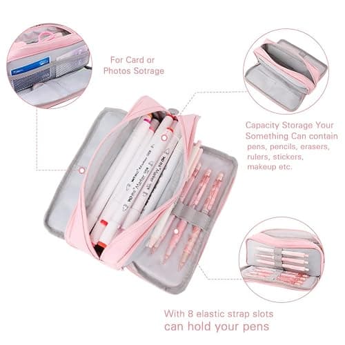 iSuperb Large Pencil Case 3 Compartments Pencil Pouch Big Capacity Pencil Bag for Kids Teen Girls Boys Student School Supplies Oxford Organizer Pen Bag Cosmetic Makeup Pouch thumbnail 4