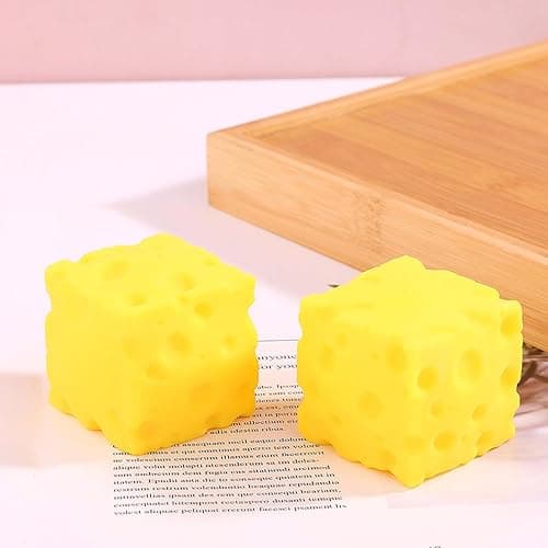 Jumbo Cheese Squishy, 2 Pack, Large Cube Block, Slow Rising, Stress Relief, Sensory Fidget Toy, Yellow, Soft Rebound, for Adults thumbnail 7
