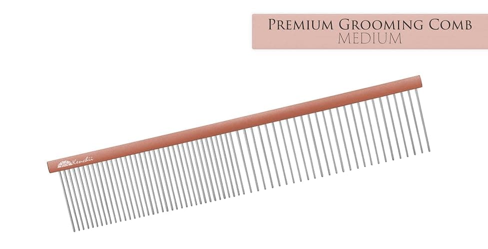 Kenchii Premium Satin Rose Gold Grooming Combs (Medium) - Image 1