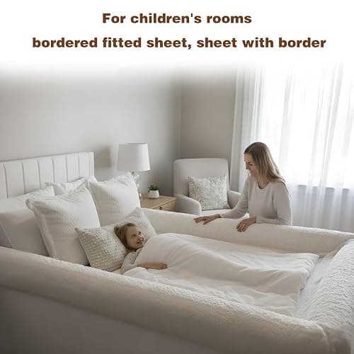 BEUDUOQI The World's First Bordered Bed Sheet-Bed Sheet with Border, Bordered Fitted Sheet Padded Zippered Edges for Cozy, Comfort Secure, Breathable, Machine Washable, Easy Setup,47.2 * 78.7in thumbnail 3