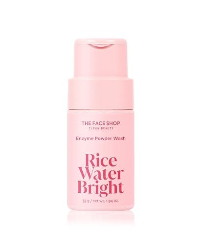 The Face Shop Rice Water Bright Enzyme Powder Wash, Gentle Exfoliating Cleanser with AHAs, Radiant skin, Rice Polish for Face, Korean Skin Care 55g / 1.94 oz - Image 1