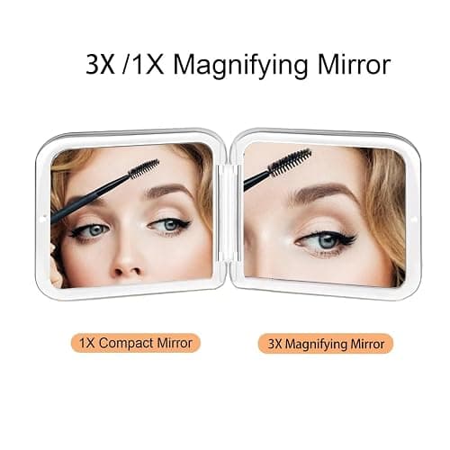 CYHTSHFZ Small Compact Mirror for Purse,5X/1X Travel Magnifying Mirror for Women, Makeup Mirror for Girls, Portable Ultra Slim Pocket Mirror（Pink） thumbnail 3
