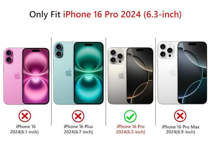 NITITOP for iPhone 16 Pro Case Clear Cherry Blossom Flower - Pink Leaf | Cute, Floral, For girls women, Girly, Aesthetic, Soft TPU, Precision camera cutouts, Protective, Shockproof thumbnail 3