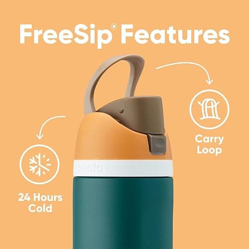 Owala FreeSip Insulated Stainless Steel Water Bottle with Straw for Sports, Travel, and School BPA-Free Sports Water Bottle, 24 oz, Surfs Edge thumbnail 4