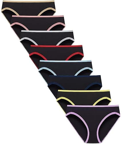 Finihen Girls Cotton Bikini Underwear Teens Panties Hipster Soft Multipacks | Breathable Fabric,Cotton-Spandex Stretch Blend,Classic low-rise bikini cut - Image 1