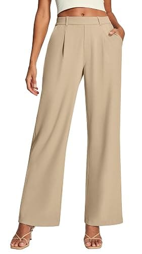 Ewedoos Womens Dress Pants Wide Leg Stretchy Work Pants Women Pull On Business Casual Trousers Slacks for Women thumbnail 2