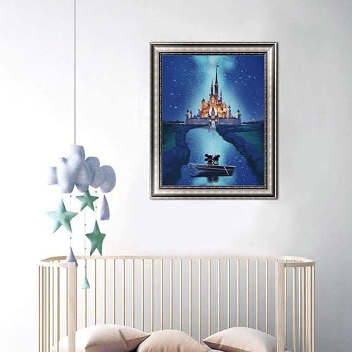 DIY 5D Diamond Painting by Number Kits, Crystal Rhinestone Diamond Embroidery Paintings Pictures Arts Craft for Home Wall Decor & Relaxation (Castle,30 * 40cm) thumbnail 4