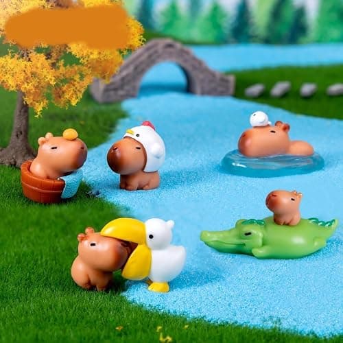 ZCMMGPBB 10 PCS Mini Capybara Figures - Birthday Party Capybara Cake Toppers & Toys - Image 1