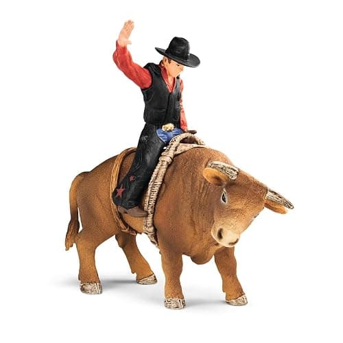 Schleich Farm World Cowboy Bull Riding 4-Piece Cowboy Toy Set for Rodeo Fans & Kids Ages 3+ - Image 1