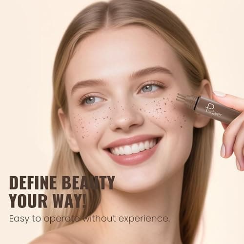Pudaier Freckle Stamp - Waterproof Faux Freckle Pen, Natural-Looking Lifelike Freckle Makeup, 5-Point Quick Dry Long-Lasting Magic Fake Freckles Marker for Sunkissed Makeup (#3-Coffee) thumbnail 2