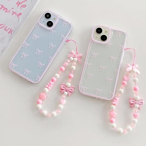 Ribbon Bowknot Case for iPhone SE 2022/2020,Pink Bows Phone Case for iPhone 8/7 Cute Bow Cases Clear Soft TPU Protective Cover for Women & Girls, (Pink,iPhone 7/8/SE) - Pink - iPhone 7/8/SE thumbnail 4