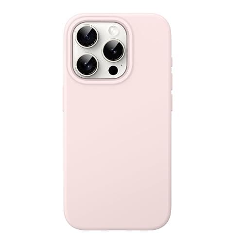 JETech Coque Silicone pour iPhone 15 Pro 6,1 Pouces, Protection Complète du Corps au Toucher Soyeux, Étui Housse Anti-Chocs (Rose Pâle) - Image 1