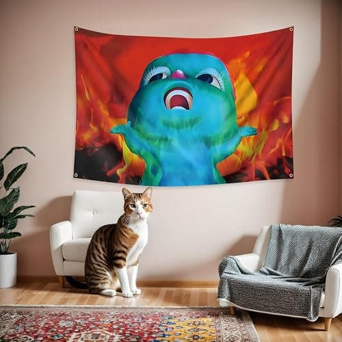Konern 40x60inch Bibble Meme Beliefs Happiness Tapestry Gaslight Gatekeep Girlboss Tapestries Funny Wall Hanging (Duplex printing,Bright & Vibrant 150D Polyester, 4 Brass grommet design is durable) thumbnail 2