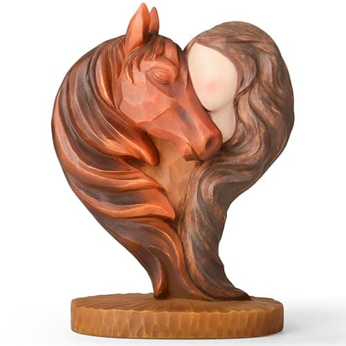 Horse Gifts for Girls Women - Horse Stuff Gifts for Horses Lovers Women Sculpted Hand-Painted Resin Figurine Cowgirl Equestrian Memorial Gift - Image 1