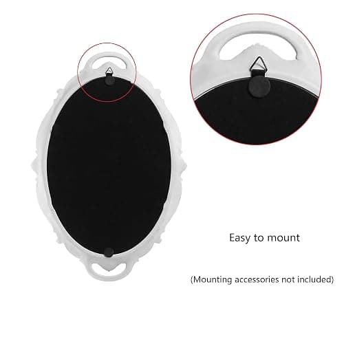 Eaoundm 14.5 x 10 inchs Oval Antique Decorative Wall Mirror Vintage Hanging Mirror (White) - White thumbnail 7