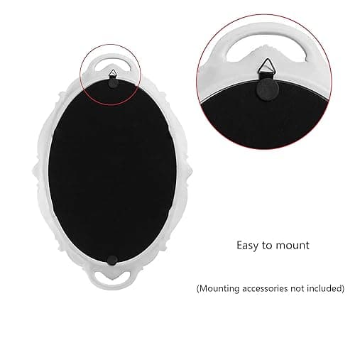 Eaoundm 14.5 x 10 inchs Oval Antique Decorative Wall Mirror Vintage Hanging Mirror (White) - White thumbnail 8