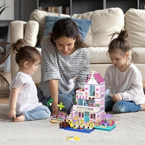 MindBox Girls Seaside Villa Building Blocks,812pcs Beach House Building Toys for Kids Age 8+，Mini Brick thumbnail 8