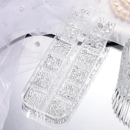 3D Mixed Sizes Clear Bubble Beads Nail Charms Jewelry, Transparent Semi-Circular Dewdrop Water Droplets Glass Bubble Balls Flatback Rhinestones Crystal Gems for Nails Supplies DIY Crafts Decorations thumbnail 7