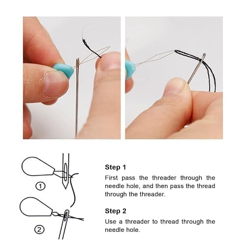 Lusecarl Needle and Thread for Hair Extensions 3 Rolls Hair Weave Sewing Threads with 10 Pcs C J I Shape Curved Upholstery Needles for Hand Sewing, Hair Extensions, Making Wigs DIY (10+3, Black) thumbnail 8