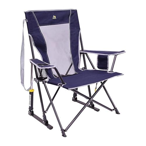 GCI Outdoor Comfort Pro Rocker Collapsible Rocking Chair & Outdoor Camping Chair, Indigo Blue - Image 1