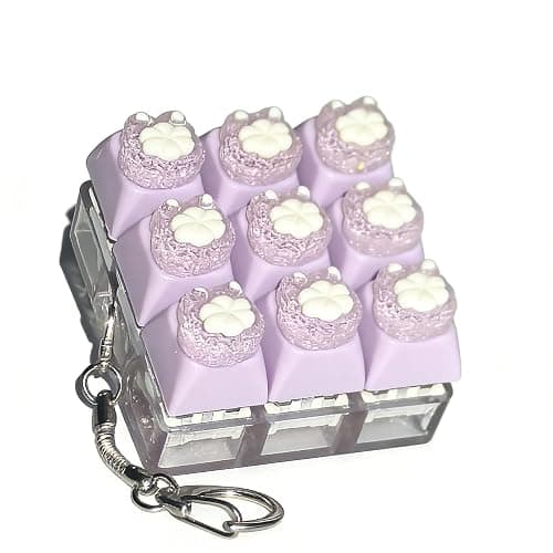 HYuMCCyhT Sound Keyboard Fidget Toy,Fidget Keyboard for Stress Relief, Sound Keyboard Fidget Clicker for Office, School, Travel, Anxiety Keyboard Keychain Gift (Purple Candy) - Image 1