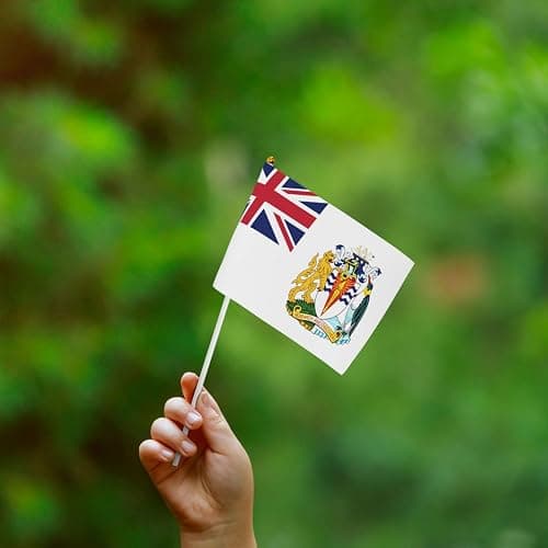 British Antarctic Territory Flag Small Hand Held Flags, Mini Flags On Stick For Party Team Activities Parades Holiday Decoration 10 Pack thumbnail 7
