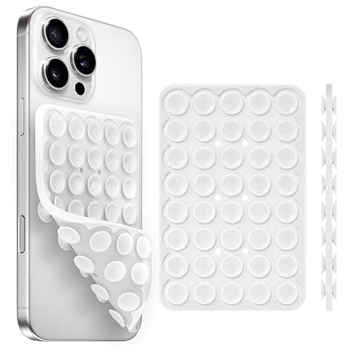 Yojaro Silicone Suction Cup Phone Case Mount Double Sided, Phone Accessories Hands-Free Strong Grip Holder for Selfies and Videos (White Glitter) - Image 1
