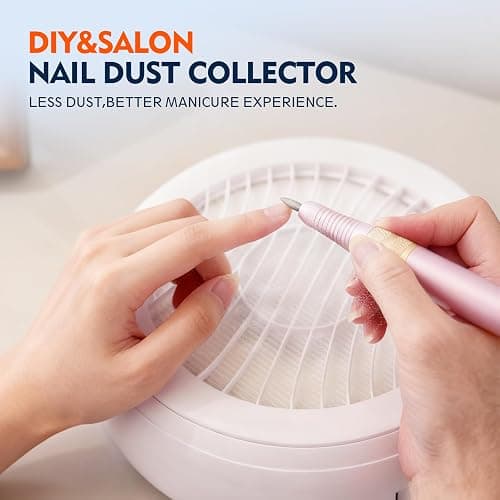 Goodoo Nail Dust Collector, Compact Nail Dust Collector for Beginner with Reusable Filter for Acrylic Nail Polishing Manicure Dust Collector Nail Tech Salon Home thumbnail 2