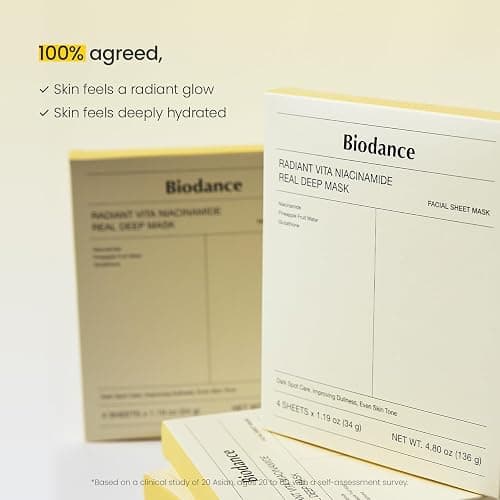 BIODANCE Radiant Vita Niacinamide Real Deep Face Mask 4 Pcs | Hydrogel Overnight Mask | Tone Correction, Texture Refining and Glow | Korean Face Mask for Glass Skin | Korean Skincare, Easter Gifts thumbnail 8