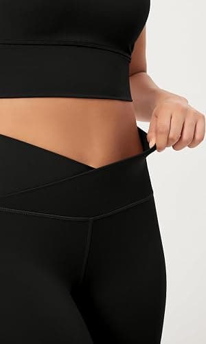 ODODOS 2 Pack Buttery Soft Cross Waist Leggings for Women, ODCLOUD 25" / 28" Crossover Lounge Yoga Pants thumbnail 6