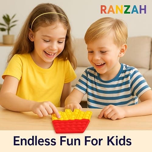 Ranzah Pop Fidget Toy Push Pop Bubble Sensory Toy For Kids And Adults Travel Poppet Toy Squishy Toy For Gifts & Parties ADHD Stress & Anxiety Relief Toy Squeeze Toddler Toy (French Fries) thumbnail 5