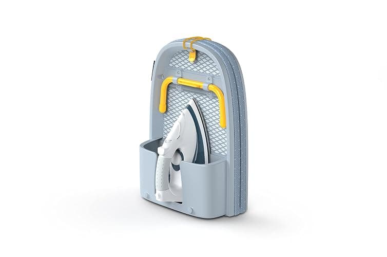 Joseph Joseph Pocket Folding Tabletop Ironing Board with Iron Holder and wall mount, Compact Space-Saving , Grey/Yellow - Image 1