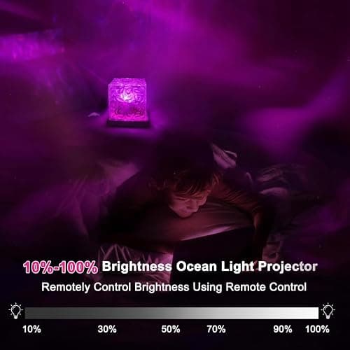 RICHMYC Ocean Wave Projector Light, 16 Colors Gradual Rotating Water Lamp with Remote Control, Beach Decor Sea Themed Northern Lights Projector for Office Bedroom Bar Restaurant(Plug in 4.7in) thumbnail 3