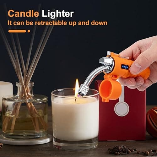 LcFun Electric Lighters Rechargeable Lighters Flexible Neck Dual Arc Electronic Lighter USB C Lighter with LED Battery Indicator and Flashlight for Candle, Camping, Hiking, Outdoor Adventure thumbnail 2