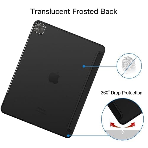 JETech Case for iPad Pro 12.9-Inch (2020/2018 Model, 4th/3rd Generation), Compatible with Pencil, Cover Auto Wake/Sleep (Black) thumbnail 4