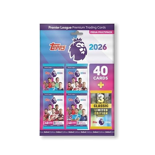 Topps Premier League 2025-26 - Debut Edition - Mega Multipack - Contains 40 Cards Plus 3 Random Classic LE Cards. - Image 1