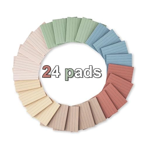 (24 Pack) Lined Sticky Notes 3x3 in,Vintage Notepads with Lines | Ruled Stickies,Super Sticking Power,Office School Memo Note Pads,Post on Windows Doors,Recyclable,Easy to Write on thumbnail 3