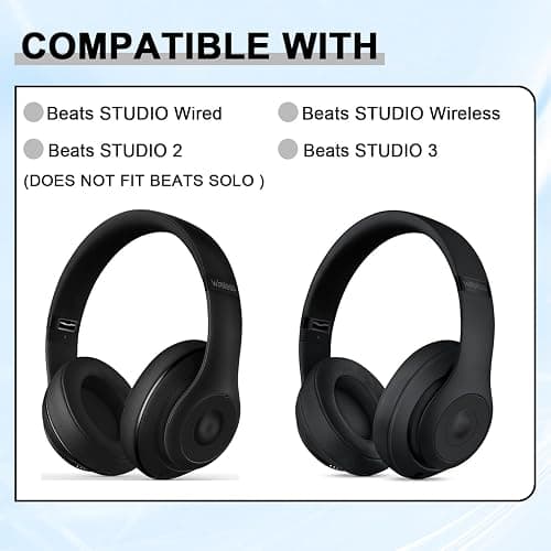 Replacement Ear Pads for Beats Studio 2 & Studio 3 Wired & Wireless Headphones, Ear Cushions, Headset Earpads, Ear Cups Cover with Soft Protein Leather-Pink thumbnail 3
