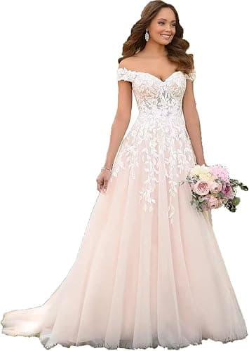 Mermaid Wedding Dresses for Bride Long Sleeve Beach Bride Dress with Train LW04 - Image 1