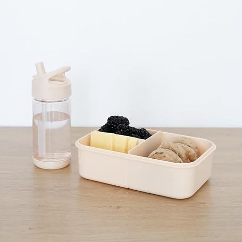 3 Sprouts Recycled Plastic Bento Box for Kids - Premium Eco-Friendly Kids Bento Lunch Box - Leakproof Kid Toddler Lunch Box for Daycare with Multiple Compartments, Microwave & Dishwasher Safe - Sand thumbnail 7