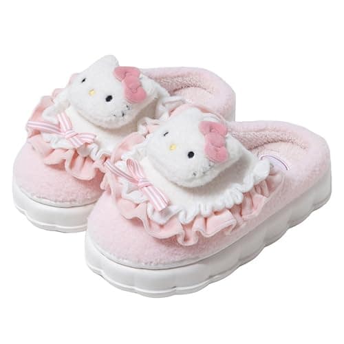 TUCEVSX Women's indoor warm and comfortable fluffy Kawaii cartoon cute plush Christmas cotton slippers - Image 1
