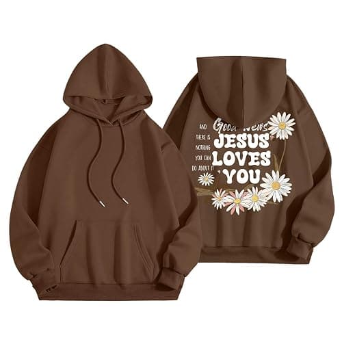 Christian Graphic Hoodies Fall Fashion 2025 Preppy Letter Print Long Sleeve Pullover Sweatshirt with Pocket Teen Girls - Image 1
