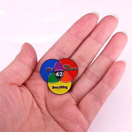 yangjinyu Life Everything The Universe Enamel Pin Collar Pin Crossed Circle Backpack Brooch Jacket Hat Jewelry Accessory thumbnail 2