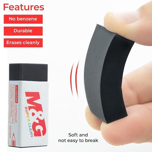 M&G Pencil Eraser for Kids, 30 Pack, Black Erasers Bulk for Artists, Drawing Eraser for Sketching, Art Erasers for Drawing, School,Office Supplies thumbnail 4